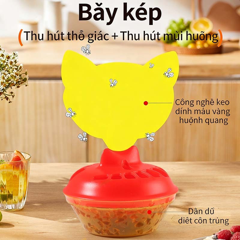 Mới 2026 – Bẫy Diệt Ruồi Giấm Nhật Bản | Hiệu Quả 1 Tháng, An Toàn Cho Trẻ & Thú Cưng, Dùng Trong Bếp