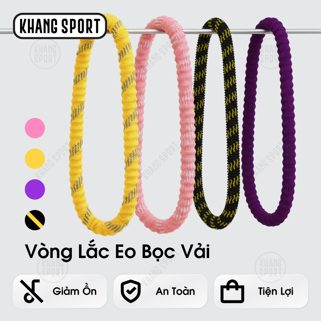 Vòng Lắc Eo Lò Xo Bọc Vải Mềm – Dụng Cụ Tập Gym Yoga Tại Nhà Giảm Eo 1.5–2.5kg