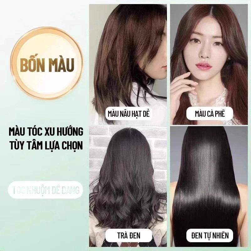 (Hộp 10 Gói) Dầu Gội Nhuộm Màu Tóc Thảo Dược Qiweitang, Dầu Gội Phủ Bạc Tóc, Nuôi Dưỡng Tóc Khoẻ Óng Mượt
