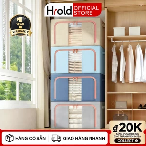Hrold - Túi đựng quần áo Hộp vải đựng đồ dung tích lớn, Thùng vải có nắp khóa khéo tiện lợi gấp gọn dễ dàng