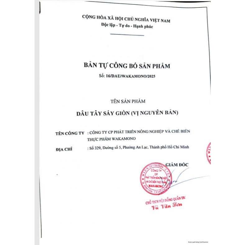 Dâu tây sấy giòn Wakamono Organic sấy lạnh thăng hoa, không đường, giòn tan, chua chua, ngọt ngọt.