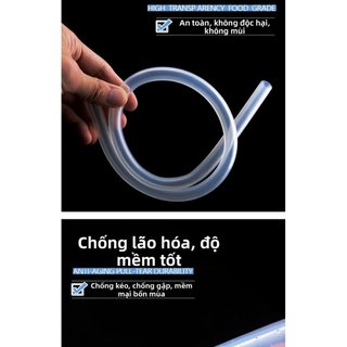 LANWAN Ống Silicone Trong Suốt Dẻo, Chịu Nhiệt Cao, An Toàn Dẫn Nước/Thực Phẩm