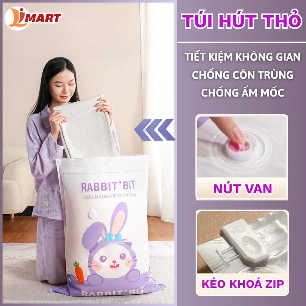 (TẶNG BƠM TAY) Túi Hút Chân Không quần áo, chăn màn, nhiều kích cỡ cho từng loại VALI