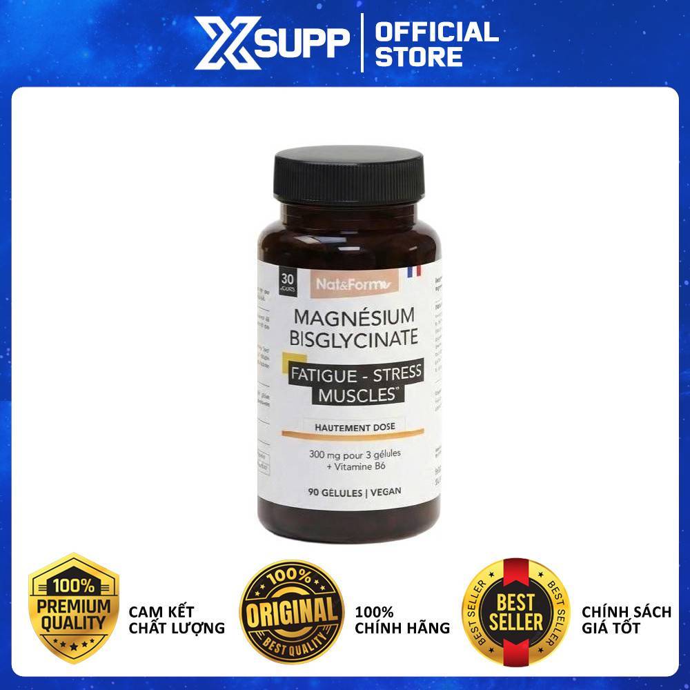 Nat&Form Magnesium Bisglycinate - Hấp Thu Tốt Giảm Mệt Mỏi Hỗ Trợ Thần Kinh Và Ngủ Ngon