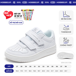 Giày trắng HOBIBEAR EK2069 White, giày bata trẻ em dành cho đi học đi chơi