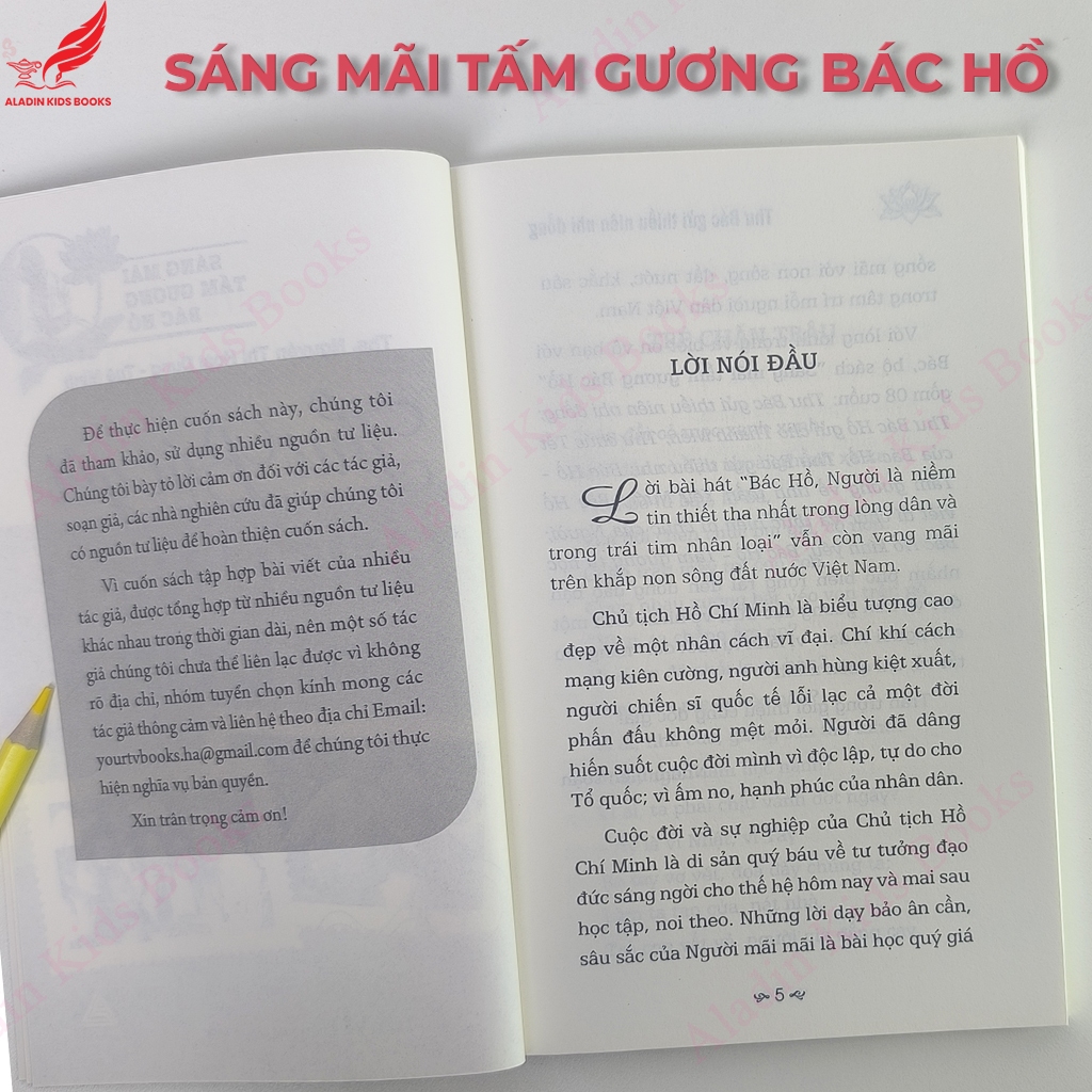 Sách Thư Bác Gửi Thiếu Niên Nhi Đồng - Sáng Mãi Tấm Gương Bác Hồ - Sách thiếu nhi về Bác Hồ
