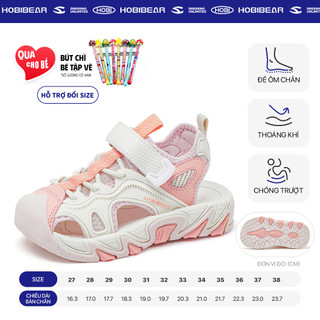 Giày sandal bé gái HOBIBEAR E1010 Orange, dép bé gái đế EVA cao 3cm phù hợp cho bé 4 đến 12 tuổi