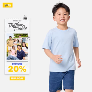 Áo thun cho bé size lớn từ 10 tuổi YODY trơn cơ bản mát mẻ thoải mái TCTS26S006