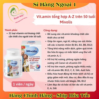 Viên uống bổ sung vitamin tổng hợp A-Z Mivolis 100 viên của Đức