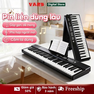 Đàn Piano 61 Phím Gập Gọn Bluetooth Pedal Giá Nhạc - Đàn Keyboard Cho Bé (Phích Châu Âu, Bảo Hành 12 Tháng)