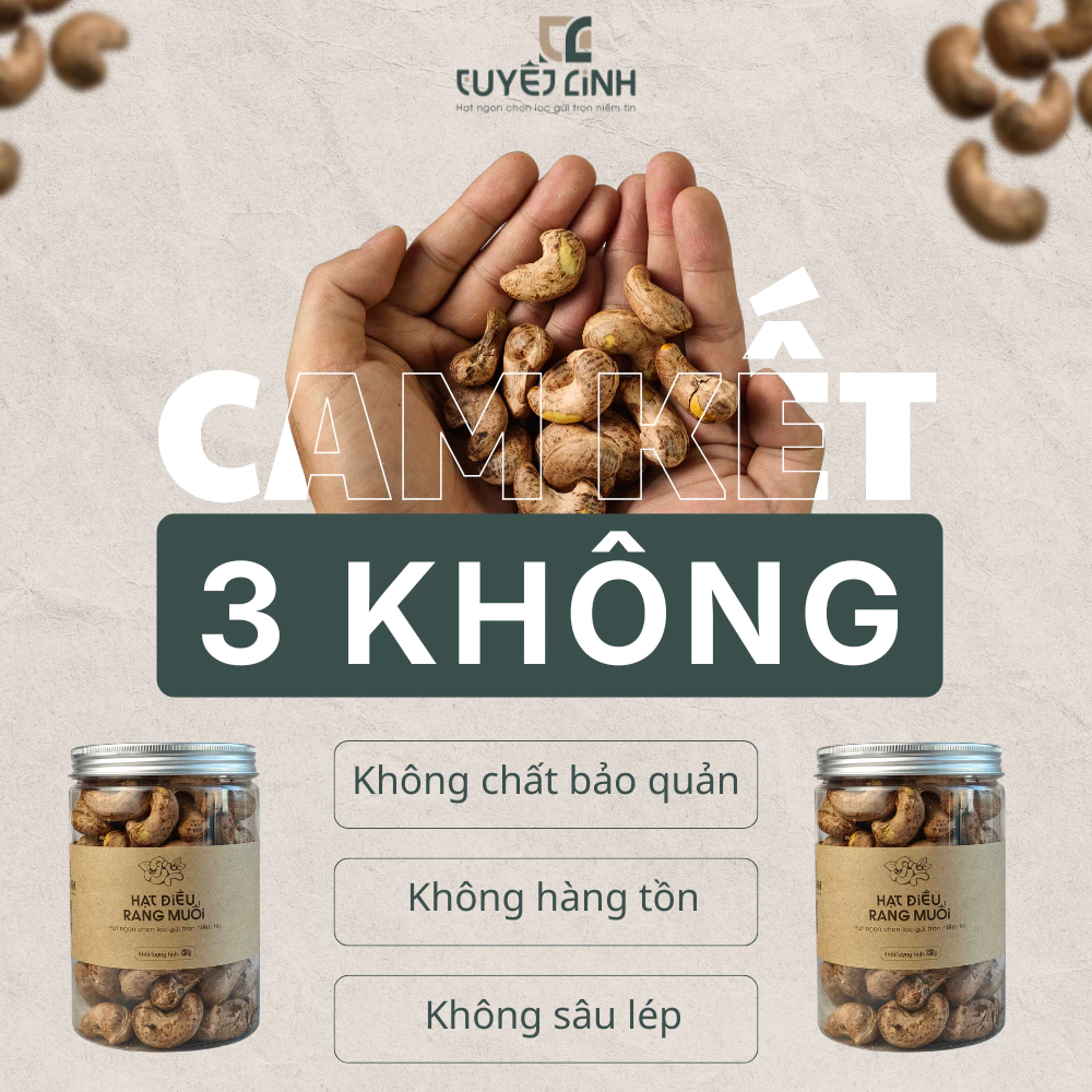 Hạt Điều Rang Muối Tuyết Linh Hộp 500g Loại A+ Size Cồ Hạt Dinh Dưỡng Giòn Béo Tự Nhiên, Quà Biếu Ca