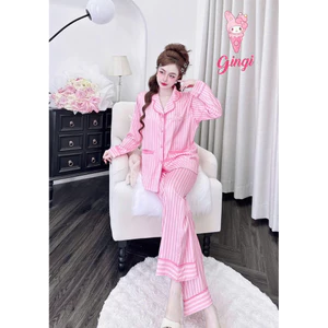 Tay dài quần dài pijama sang chảnh nắp túi ngược,lụa latin mềm nhẹ mát
