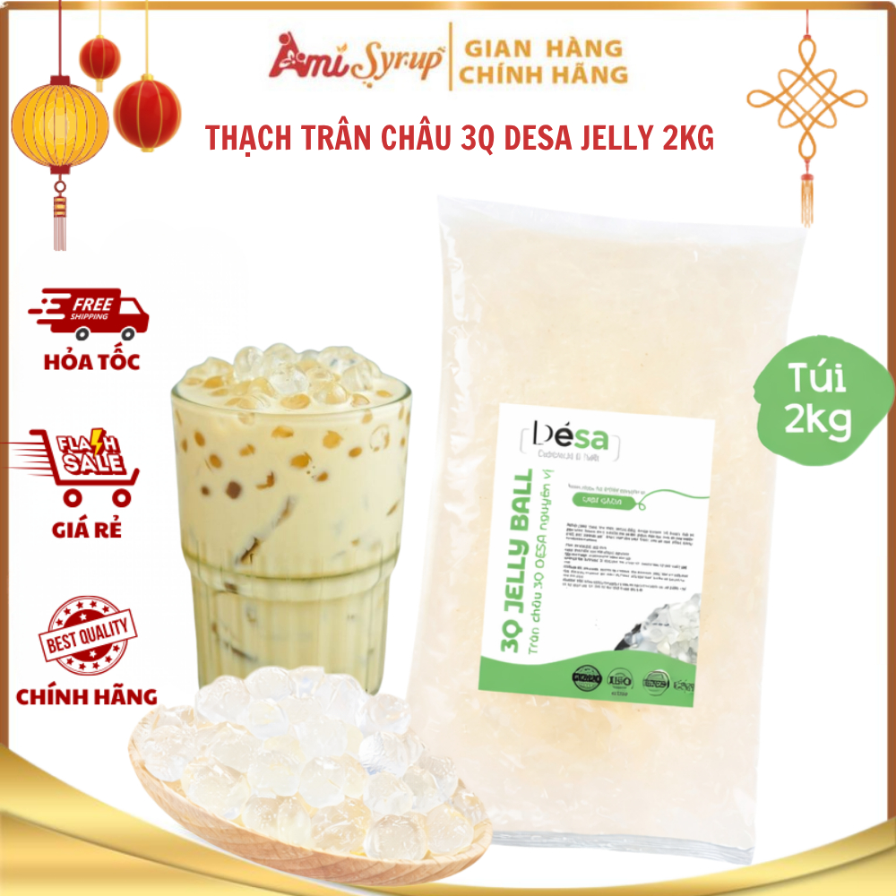 Thạch Trân Châu 3Q DESA Jelly 2kg, Topping Dai Giòn Thơm Ngon Hấp Dẫn
