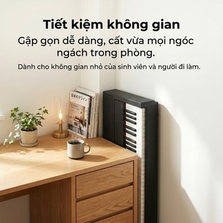 Đàn Piano 61 Phím Gập Gọn Bluetooth Pedal Giá Nhạc - Đàn Keyboard Cho Bé (Phích Châu Âu, Bảo Hành 12 Tháng)