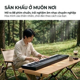 Đàn Piano 61 Phím Gập Gọn Bluetooth Pedal Giá Nhạc - Đàn Keyboard Cho Bé (Phích Châu Âu, Bảo Hành 12 Tháng)