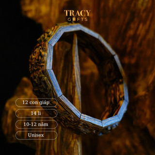Vòng tay trầm hương sánh 12 con giáp “Minh Trí Tài Lộc” TRACY GIFTS, tuổi 15 năm, phong thủy tài lộc