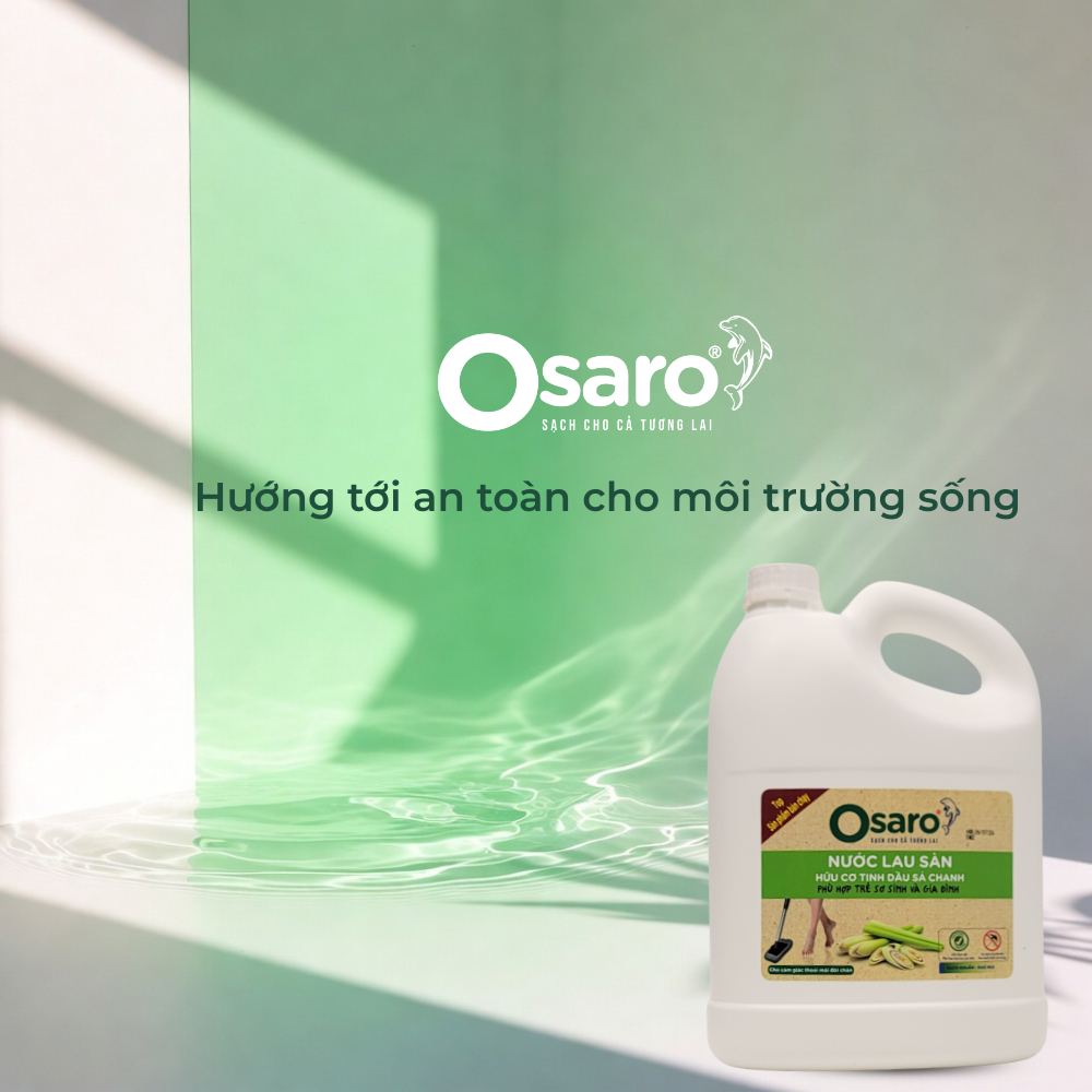 LS4KSC - NƯỚC LAU SÀN OSARO 4KG TINH DẦU SẢ CHANH – Lau sạch sàn, khô nhanh, giảm mùi, hương sả chanh dễ chịu