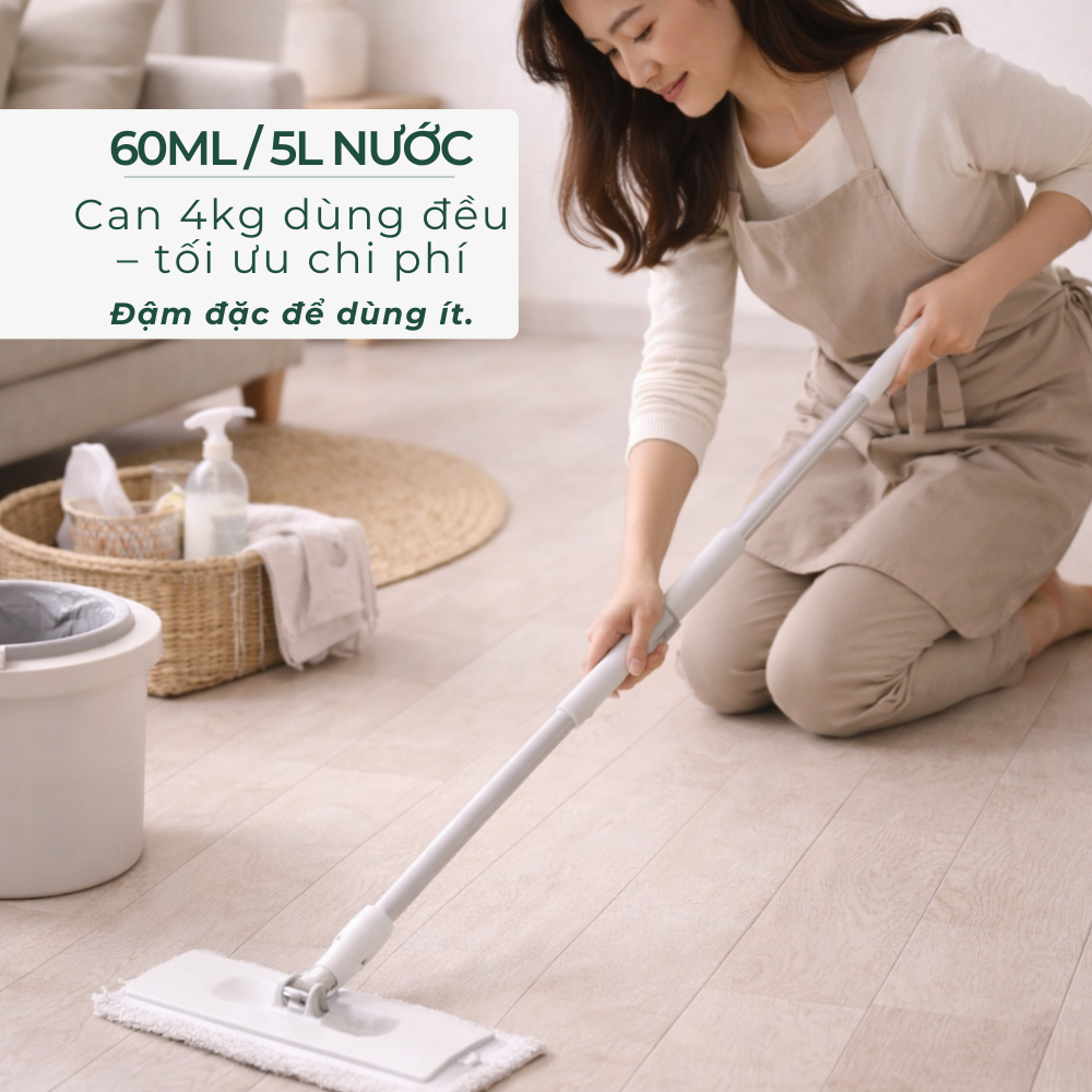 LS4KSC - NƯỚC LAU SÀN OSARO 4KG TINH DẦU SẢ CHANH – Lau sạch sàn, khô nhanh, giảm mùi, hương sả chanh dễ chịu