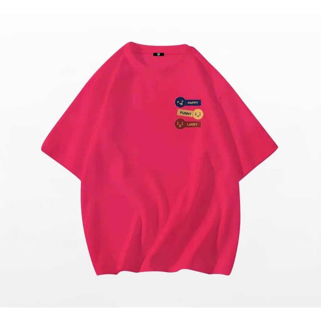 [Peinn] Áo phông unisex form rộng, siêu đẹp, siêu cá tính chất cotton khô - sticker happy siêu cool