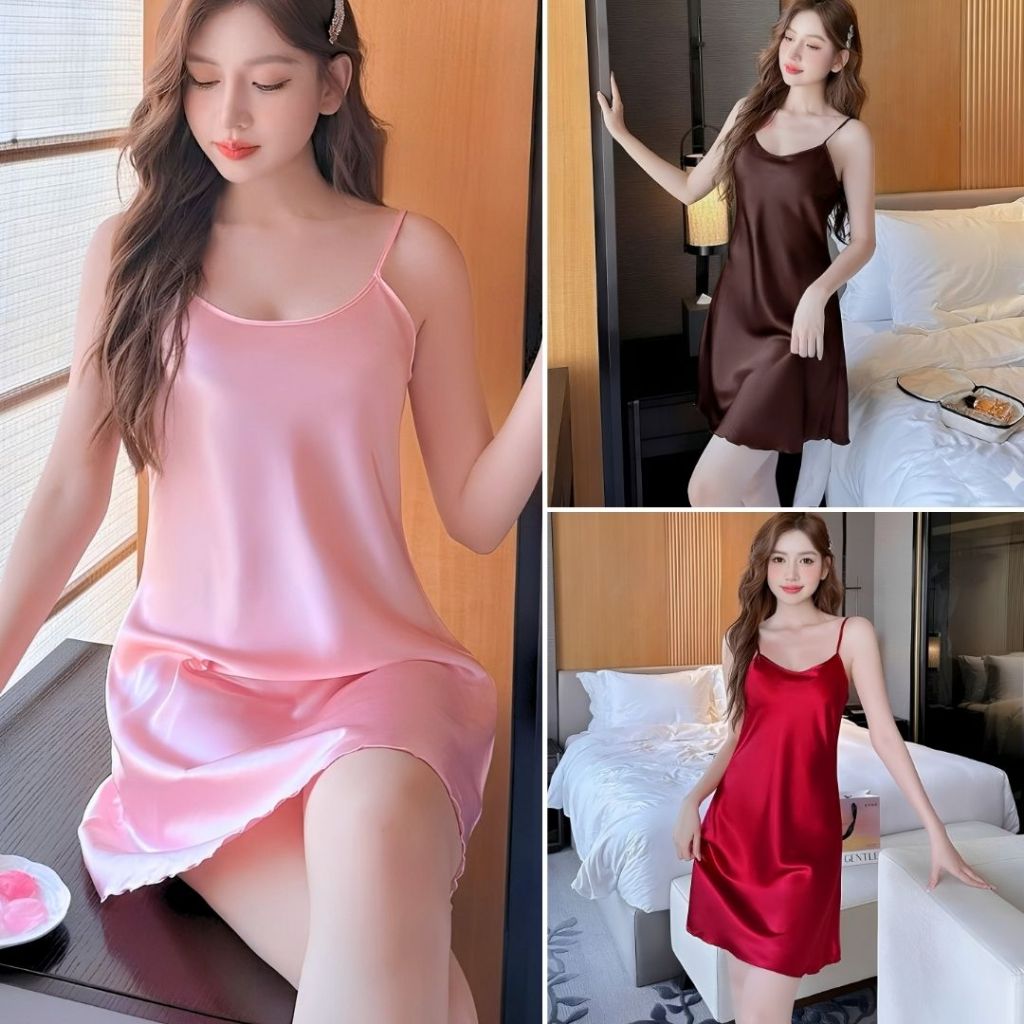 Đồ Ngủ 2 Dây Tạo Dáng Chất Lụa Satin Xavia V88 | Shopee Việt Nam