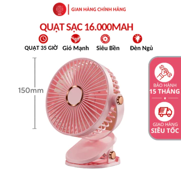 Quạt tích điện để bàn, kẹp bàn, kẹp xe đẩy, tiện lợi mọi nơi quạt mini F06 22000mAh 50 giờ liên tục bảo hành 2 năm