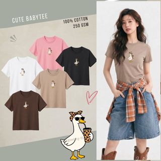 Áo thun Babytee basic hình vịt vàng dễ thương - cotton cao cấp phong cách hàn quốc xinh xắn