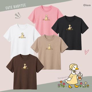 Áo thun Babytee basic hình vịt vàng dễ thương - cotton cao cấp phong cách hàn quốc xinh xắn