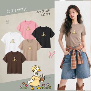 Áo thun Babytee basic hình vịt vàng dễ thương - cotton cao cấp phong cách hàn quốc xinh xắn