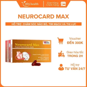 Neurocard Max - Viên uống hỗ trợ não bộ và tim mạch từ nguồn dưỡng chất tự nhiên hộp 60 viên