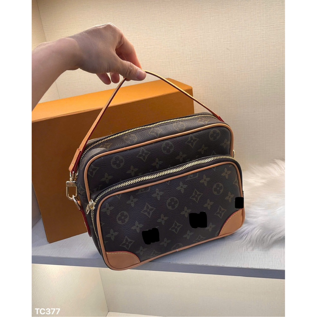 ⚡️[Hight Quality] Túi Đeo Chéo Nam Nữ N1l Mess Full Box Nâu Và Đen - Điểm Nhấn Hoa Phối Màu Cao Cấp