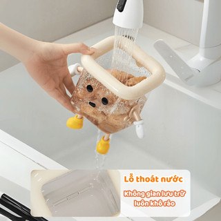 Kệ Để Đồ Nhà Tắm Dán Tường Chịu Lực Tốt Có Lỗ THoát Nước Hình CHÚ HỀ - Giá Đựng Đồ Nhà Tắm, Phòng Ngủ, Nhà Bếp