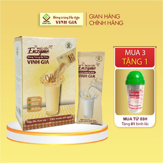 Ngũ cốc Enzyme Đông trùng ha thảo Vinh Gia bữa ăn Dinh Dưỡng Pha Nóng/Lạnh Tiện Lợi hộp 10 góix25gr