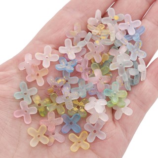 Hạt acrylic mạ vàng hình hoa 4 cánh 9mm lỗ 1mm - 10g (~80 hạt) phụ kiện handmade