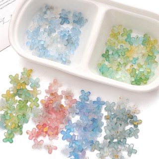 Hạt acrylic mạ vàng hình hoa 4 cánh 9mm lỗ 1mm - 10g (~80 hạt) phụ kiện handmade