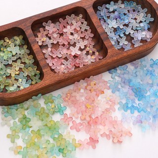 Hạt acrylic mạ vàng hình hoa 4 cánh 9mm lỗ 1mm - 10g (~80 hạt) phụ kiện handmade