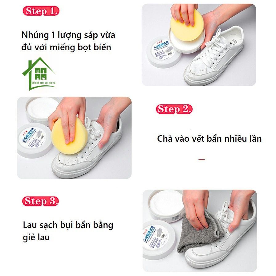 Kem vệ sinh giày da trắng, da lộn ba lô, áo da, túi xách đánh bóng bảo vệ đồ da đa năng Shoes 2h.