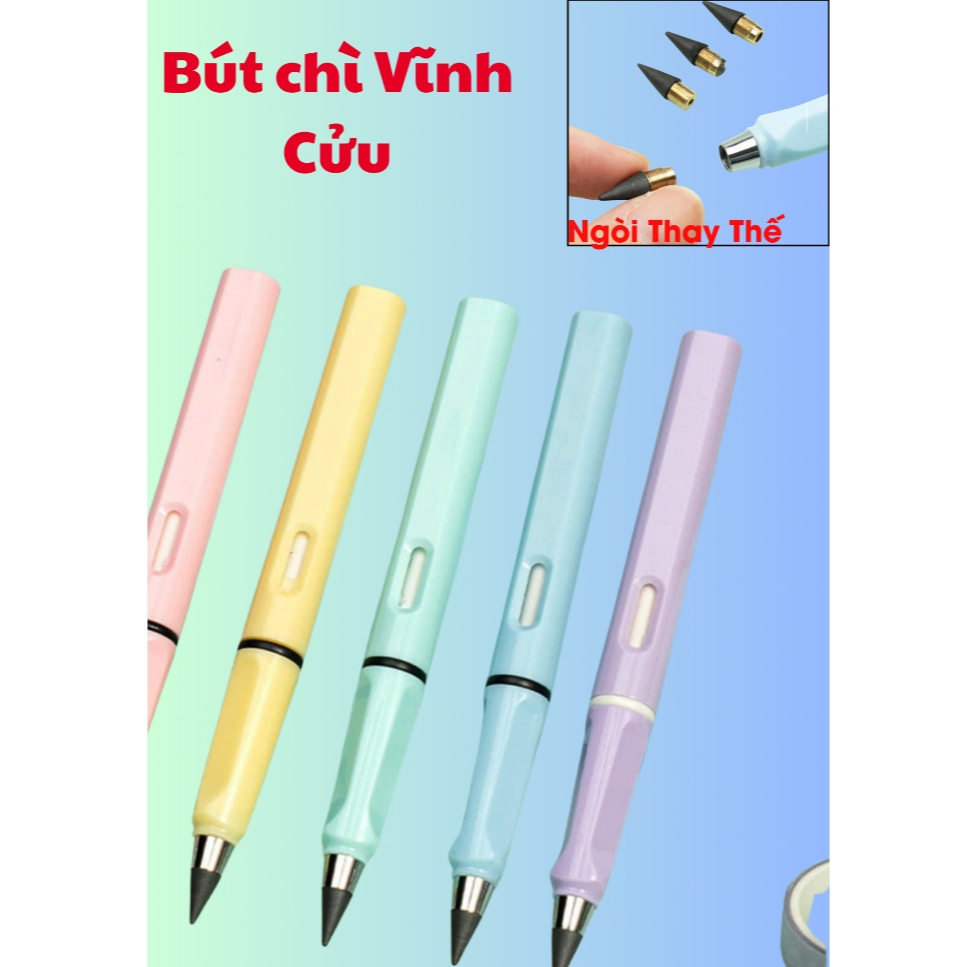 Combo Bút Chì Vĩnh Cửu ( 1 Bút Chì +5 Ngòi +1 Tẩy ) (Đầu Ngòi Có Thể Thay Được)