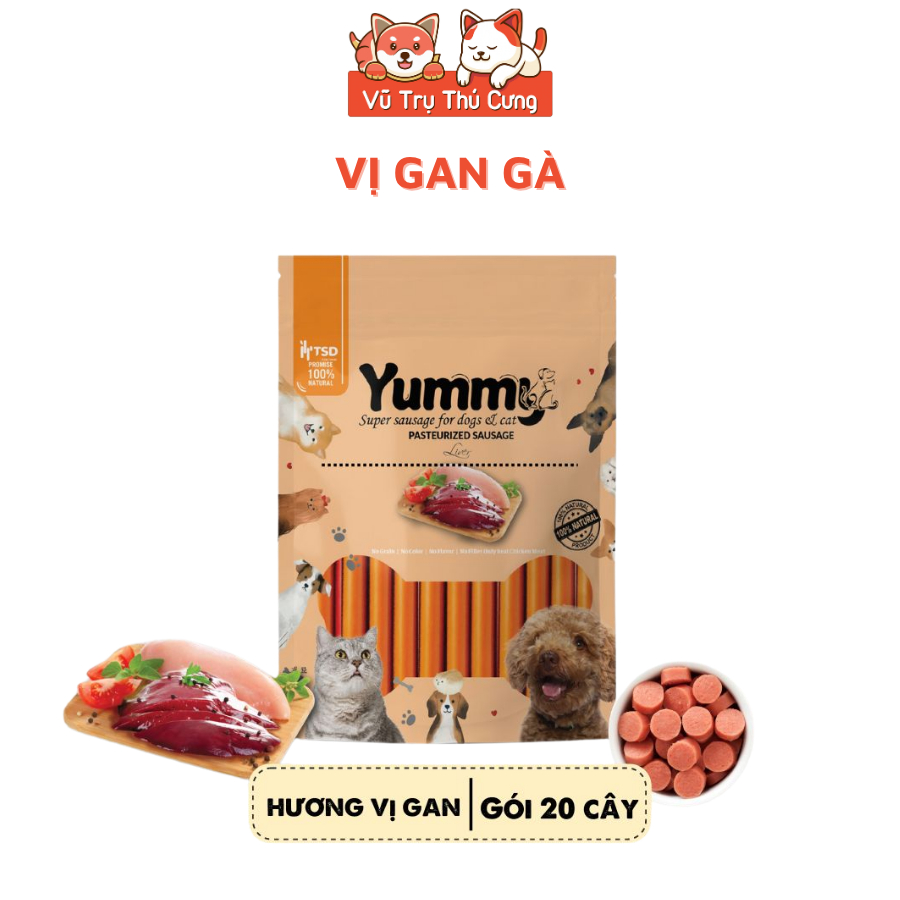 Xúc Xích Cho Chó Mèo Taotaopet / Yummy (Bịch 20 Cây)