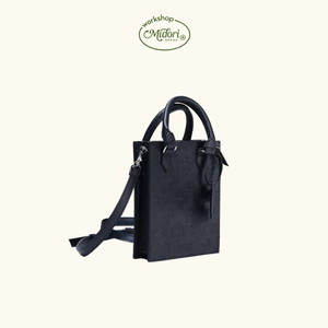 Túi Tote Sac Plat Monogram Nam Nữ Da PU Dập Chìm Form Đứng Đeo Vai Xách Tay | M MIDORI