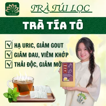 Trà tía tô -Tuệ Quang- Hỗ trợ giảm gout và các cơn đau do gout,hạ acid uric,giảm đau nhức xương khớp