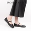 - Giày búp bê nữ quai ngang chần trám mũi phối đen thanh lịch kiểu dáng basic - EL121