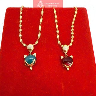 Dây Chuyền Nữ Titan Mặt Hồ Ly May Mắn Phong Thủy Xi Mạ Vàng 24K Cao Cấp – Trang Sức Hava