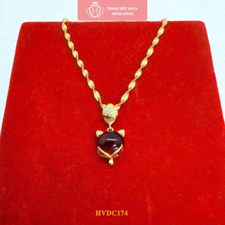 Dây Chuyền Nữ Titan Mặt Hồ Ly May Mắn Phong Thủy Xi Mạ Vàng 24K Cao Cấp – Trang Sức Hava