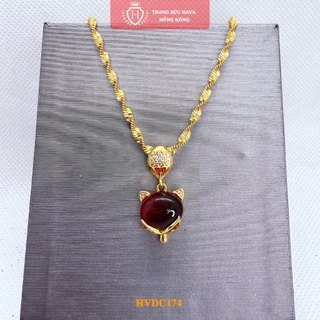 Dây Chuyền Nữ Titan Mặt Hồ Ly May Mắn Phong Thủy Xi Mạ Vàng 24K Cao Cấp – Trang Sức Hava