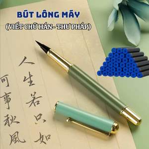 Bút Lông Máy TP01 Luyện Viết Chữ Hán, Thư Pháp, Kèm Giấy Dùng cả mực lọ và ống mực, Ngòi lông êm mềm