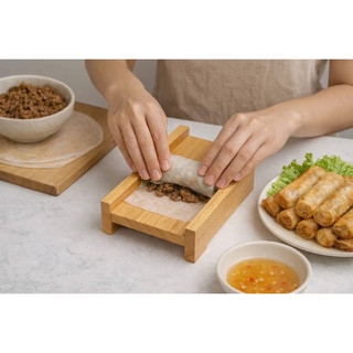 Khuôn Cuộn Nem Chả Giò Bằng Gỗ Tự Nhiên An Toàn, Tiện Lợi Kích Thước 9cm 12cm