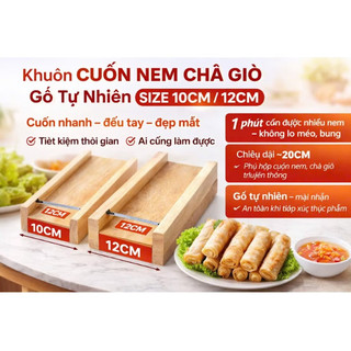 Khuôn Cuộn Nem Chả Giò Bằng Gỗ Tự Nhiên An Toàn, Tiện Lợi Kích Thước 9cm 12cm