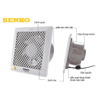 Quạt Hút Trần 1 Chiều Senko HT250/HT200/HT150, Quạt Thông Gió Gắn Trần Chính Hãng Bảo Hành 2 Năm