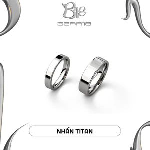 Nhẫn trơn màu bạc cho nam và nữ, nhẫn đôi chất liệu thép titan không gỉ BEAR18
