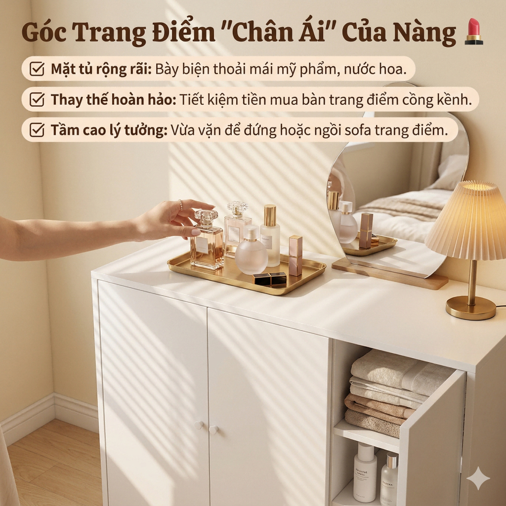 Sunny Tủ Búp Phê Trang Trí Phòng Khách, Tủ Đựng Đồ Nhà Bếp Gỗ MDF Sức Chứa Lớn Cao Cấp